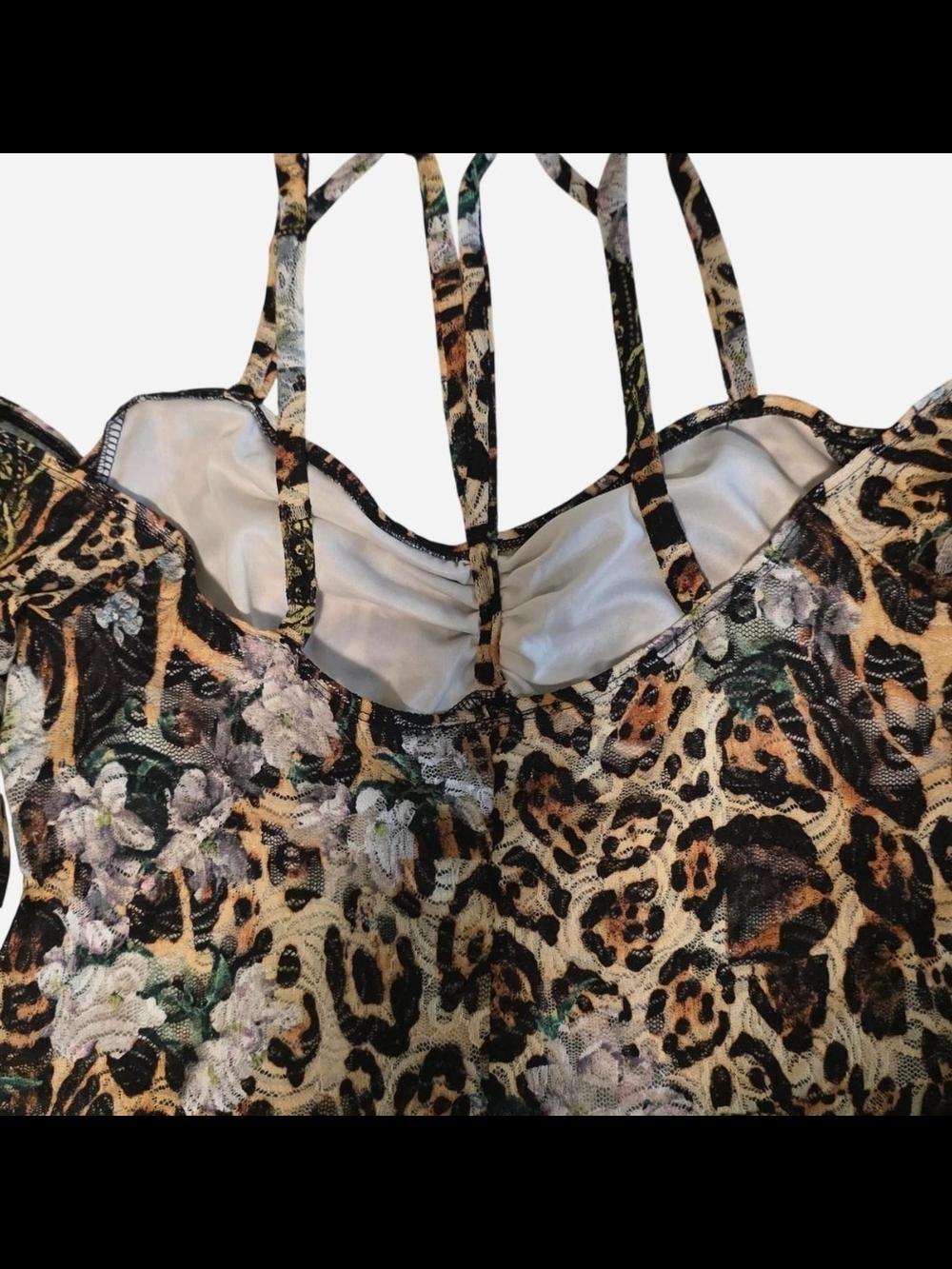VENUS Lace Leopard Floral OFF-Shoulder Strappy Camisole XL BRAND NEW Beautiful - Picture 8 of 8